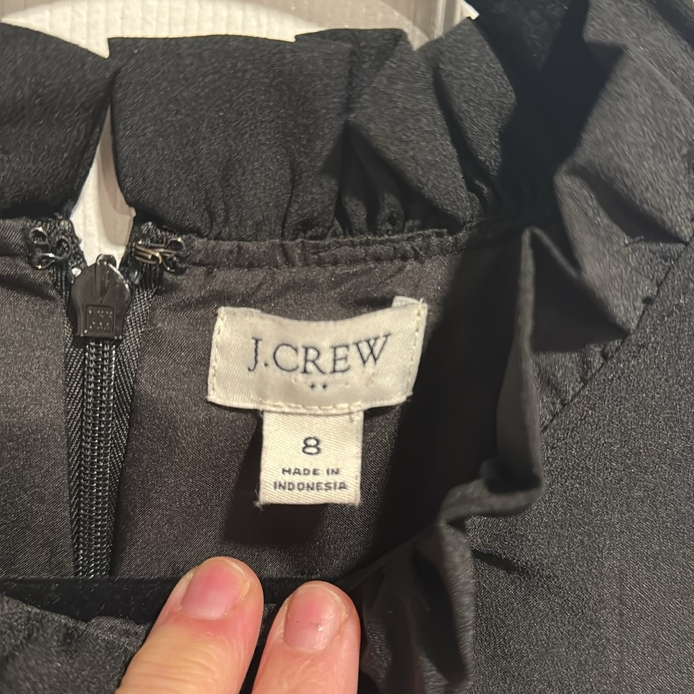JCrew Black Ruffle Neck Dress - Picture 2 of 6